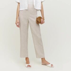 Reformation The Poppy Pant Linen Cropped Straight Leg Pants Size 6